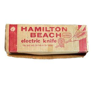 VTG 1980 Hamilton Beach White Electric Knife 275 Warranty Card Red Box